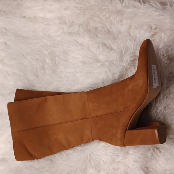NEW STEVE MADDEN NINNY BOOTS 10M LONG TALL KNEE LENGHT BLOCK CHUNKY HEEL BROWN - Picture 8 of 15